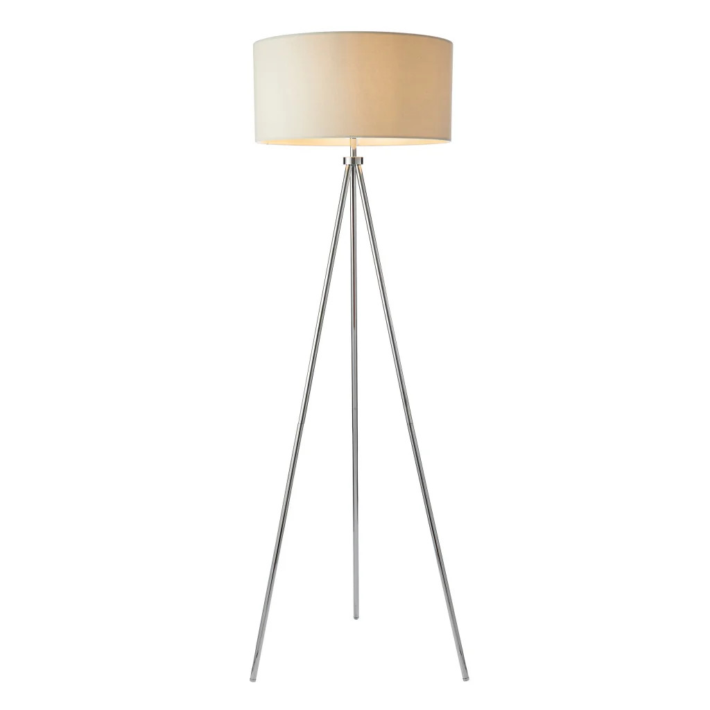 Floor Light Silver Tri Chrome Ivory Endon 73145