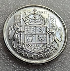 1957 50 Cents Canada 80% Silver Queen Elizabeth IzI #131A