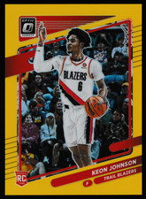 2021-22 Panini Chronicles Gold #613 Donruss Optic Traded Keon Johnson RC #01/10