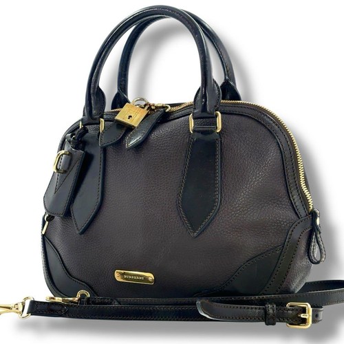BURBERRY gebrauchte Nova Check Leder 2-Wege Schultertasche aus Japan