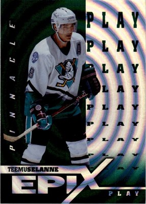 1997-98 Pinnacle Epix Emerald Play Teemu Selanne Anaheim Ducks #E15
