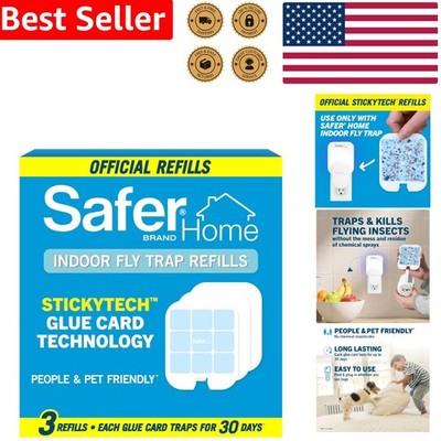 Indoor Fly Trap Refills - 3 Pack SH503 Glue Cards for Pesticide-Free Living