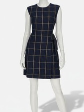 Calvin Klein Women's Blue Jewel-Neck Sleeveless A-Line Dress Sz 10