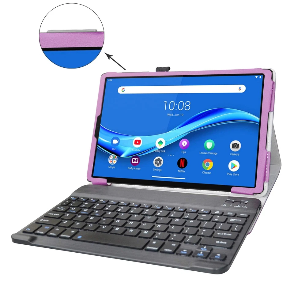 for Lenovo Tab M10 Plus Keyboard Case, PU Leather Cover with Removable Keyboa... - Image 2 of 4