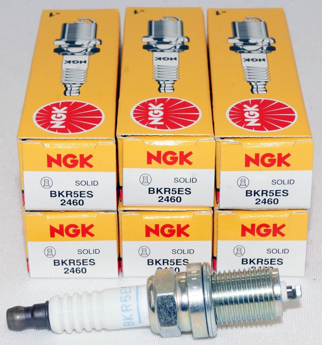 6 Pack Genuine NGK 2460 Nickel Spark Plugs BKR5ES for Toyota Mopar Jag Mercedes