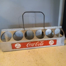Rare Vintage 1950's "Coca-Cola" 12 Pack Aluminum Bottle Carrier - J.L Clark Mfg.