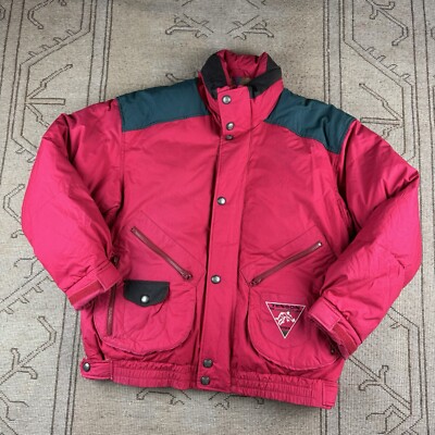 Vintage Tenson rot Daunenfüllung Ski Snowboard Berg gefütterte Jacke Medium
