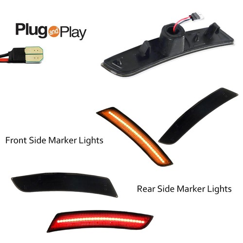 4X Black Lens Front&Rear Side Marker Lights LED Lamps For Chevy Camaro 2016-2023 - Picture 2 of 13
