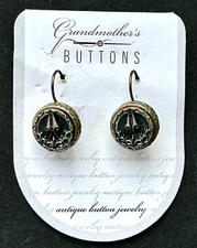 GRANDMOTHER'S BUTTON PIERCED EARRINGS - VICTORIAN TINTED BRASS CIRCA 1880-90