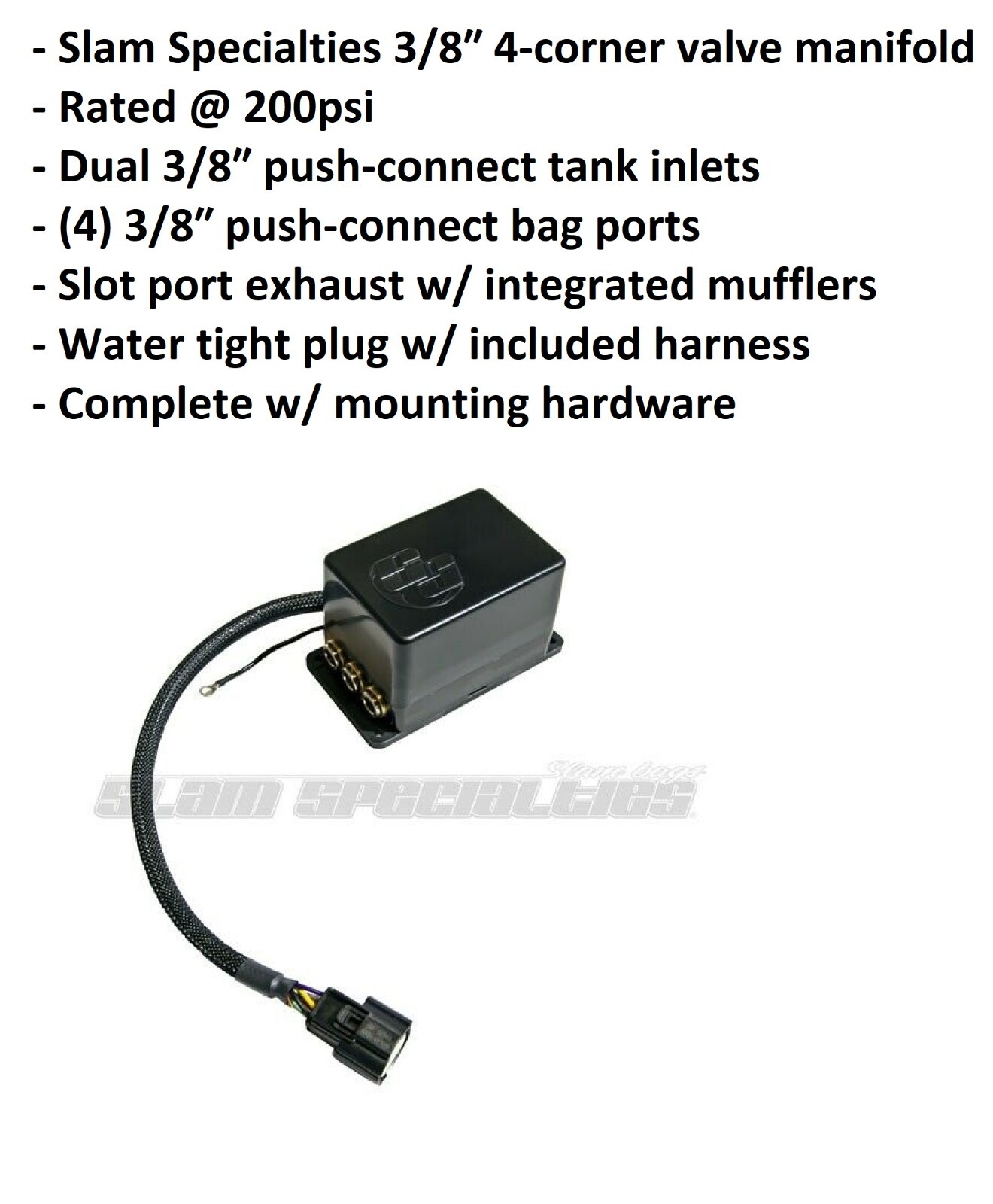 Slam Specialties 3/8" SV8C Air Ride Suspension Valve + Mc.1 Controller