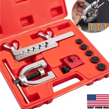 Brake Line Flaring Tool Kit with Tubing Cutter - Single and Double  + 5 Adapters