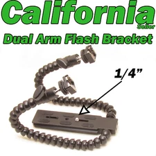 Camera DSLR Twin DUAL ARM Shoe Macro Flash Bracket Panasonic Pentax R1C1Flashgun