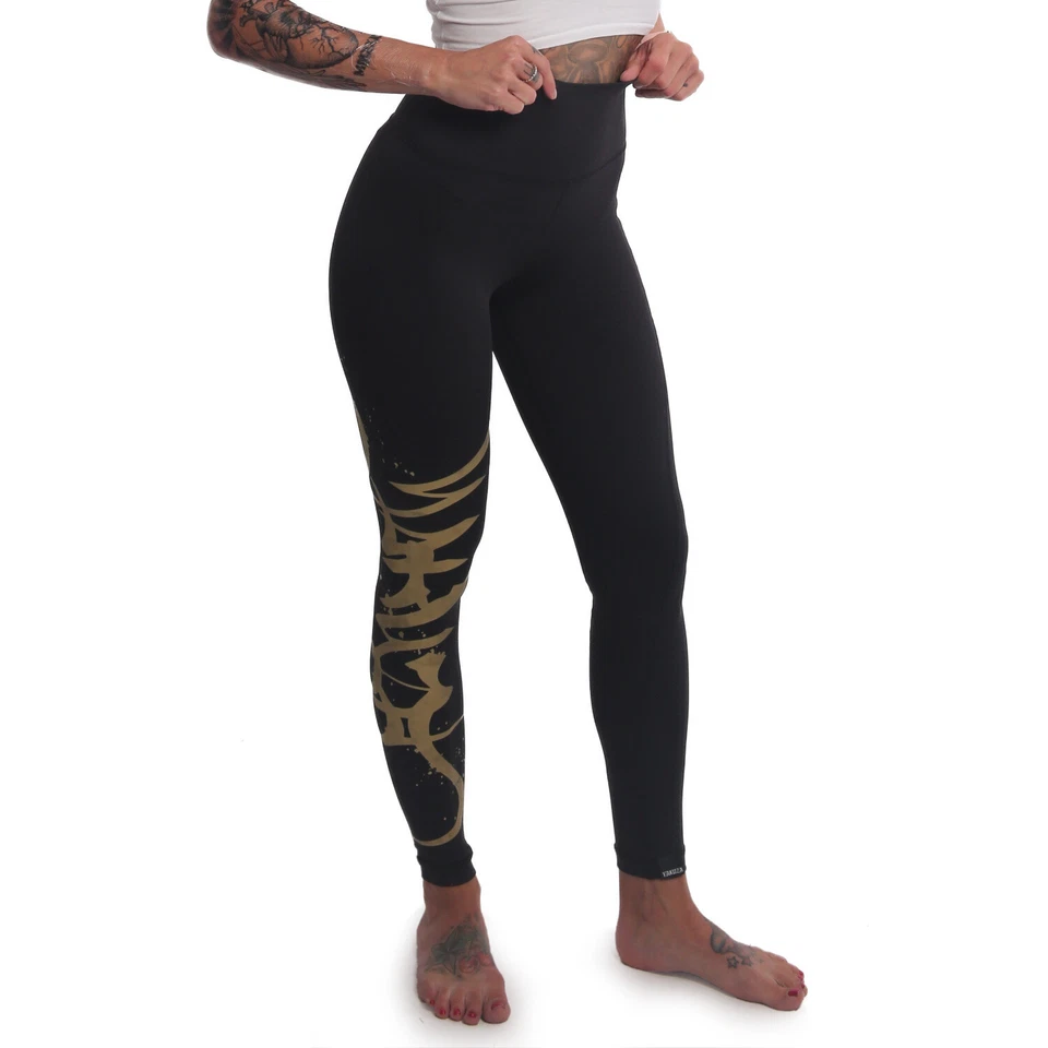 Neue Yakuza Damen Tag Train Leggings - Schwarz - Bild 1 von 1