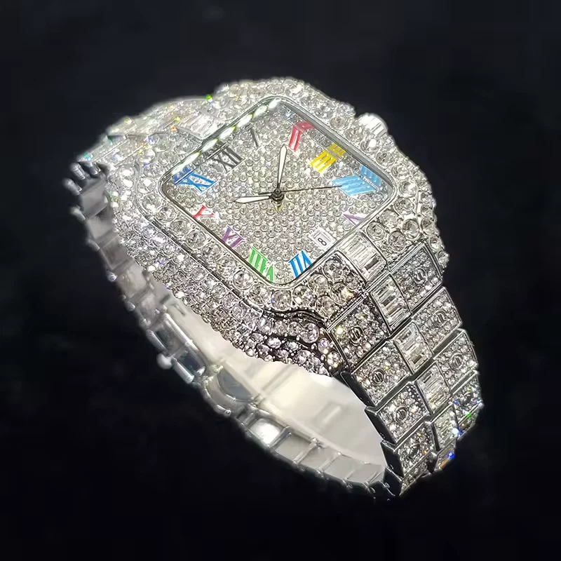 Iced Out男士钻石手表。 HipHop闪亮 — 第 3/4 张图片