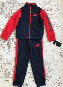 NWT Nike Boys Red Blue Tracksuit Jumpsuit Zippered Jacket &Slim Fit Pants 6 $48 | eBay