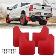 4x Red Wide Rally Mud Flaps Splash Guards Mudguards For Dodge Ram 1500 2500 3500