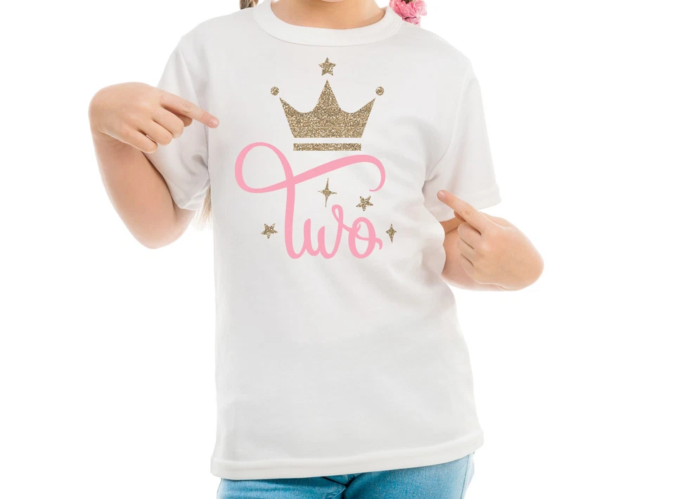 Princess Birthday Shirt, Numbered Birthday Shirt for Girls, Custom Ages 1-10 - Image 2 of 4