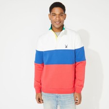 NWT Nautica Color Block Quarter Zip Pullover Sweatshirt Men's Size L