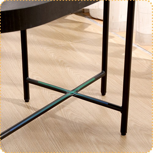 2-Tier Black Side Table End Table with Storage Sofa Table & Metal Frame - Picture 12 of 17