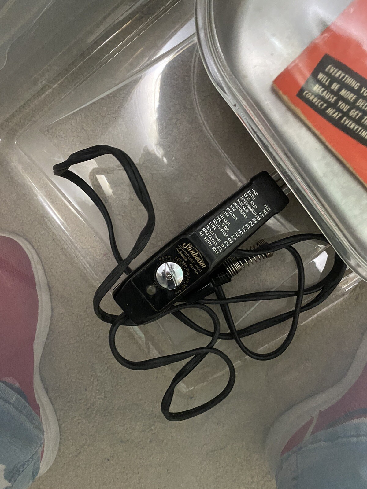 Vintage Sunbeam Aluminum Electric Frying Pan Skillet FPL Glass Working