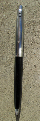 Vintage 1950's Paper Mate Capri Black and Silver Ball Point Pen DRY Parts Repair