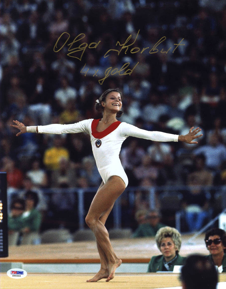 Olga Korbut SIGNED 11x14 Photo +4 x Gold Olympic Gold Gymnastics