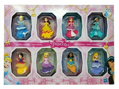 Disney Princesses Sparkling Styles Set 8 Royal Clips Hasbro NIB SHIPS FAST
