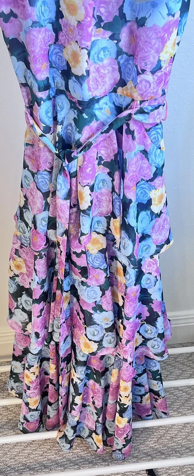 GB Niñas Vestido Gianni Bini 12 Rosa Azul Floral Sin Mangas Boda Verano $69 Foto 3 de 4