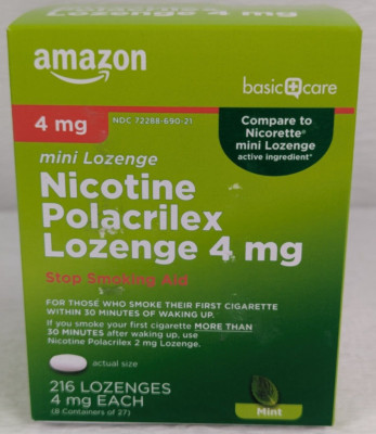 Amazon Basics - Nicotine Mini Lozenge - 4mg - 216ct - exp: 03/27