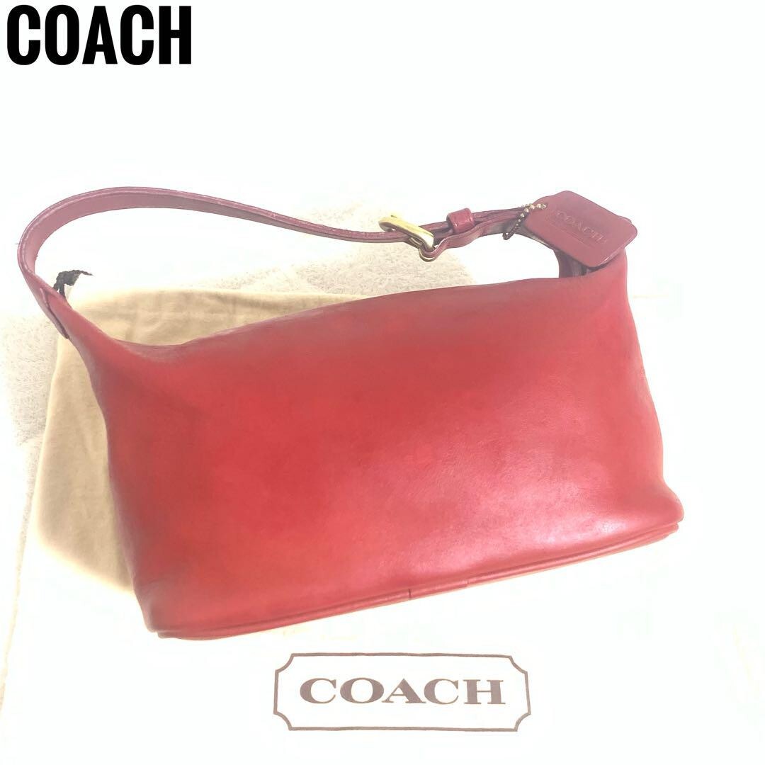 Extremely Rare Made In USA Old Coach 4145 Vanity Hand Bag Red 
