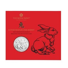 2023 Lunar Year of Rabbit UK £5 BU Coin Royal Mint Sealed BU Pack