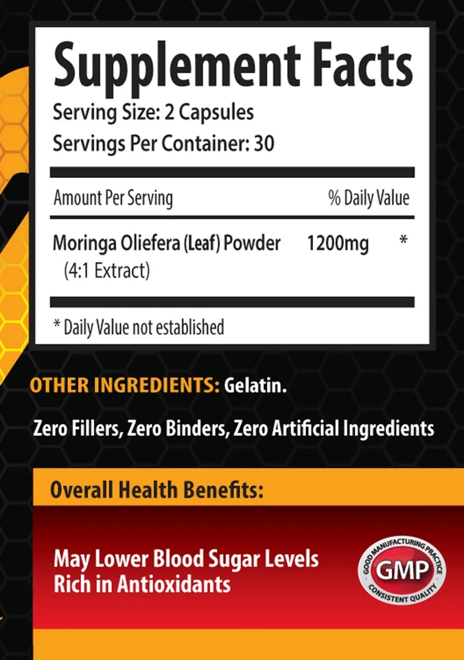 Clean Superfood - MORINGA OLIEFERA Blatt 1200mg - Essential Health 3 Flaschen 180 C - Bild 2 von 4