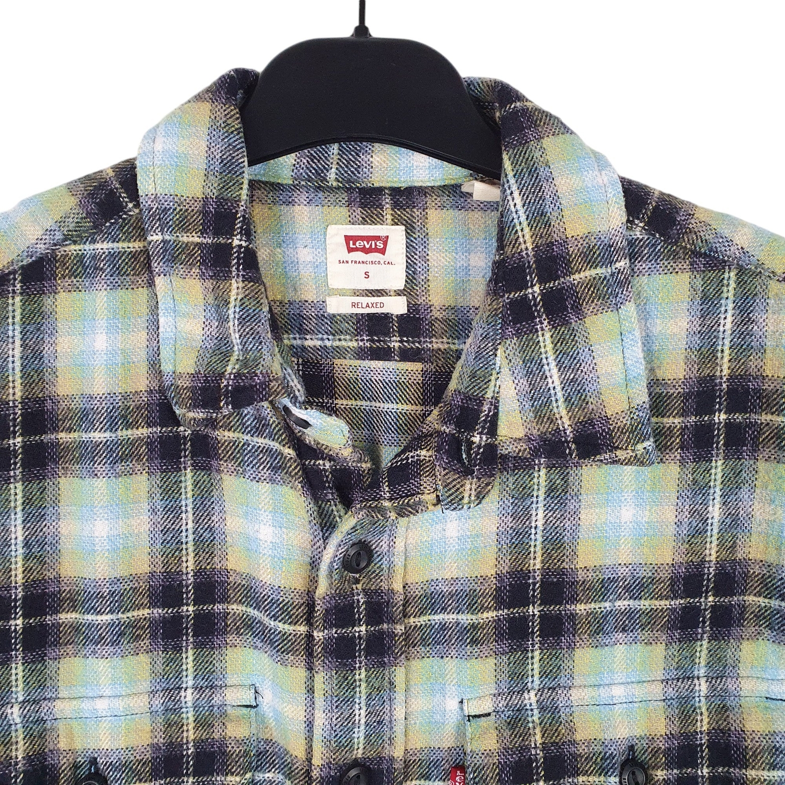 LEVIS Grey Check Shirt Flannel Overshirt Shacket Long Sleeve Casual Cotton  S image 2