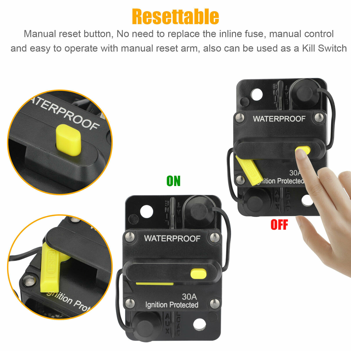 Interruttore Automatico Audio per Auto, Portafusibili Inline 30A