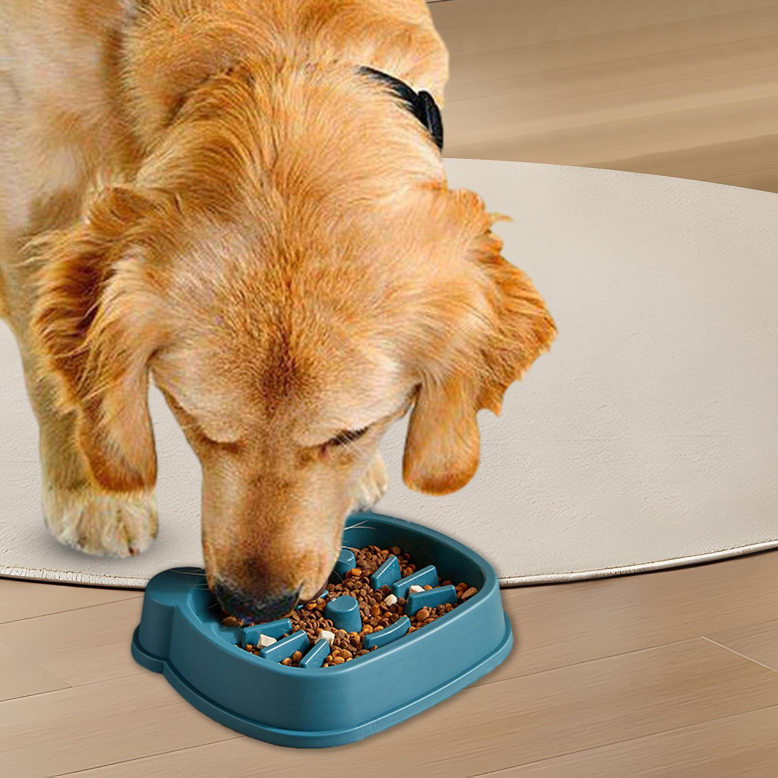 Pet Dog Cat Slow Eating Feeder Bowl Puzzle Interactive Food Dish