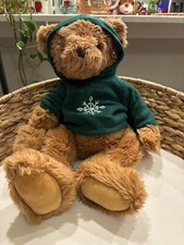 Vintage Russ Berrie Ritz Camera Bear Plush Green Hoodie 17" Stuffed Animal EUC