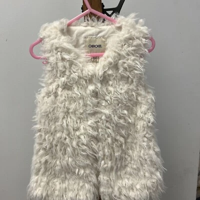 Cherokee White Faux Fur Girls Vest Size XS (4-5) - Image 1 of 4