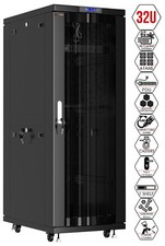 18U 32 Inch Depth Server Rack Cabinet Network It Enclosure Vented Mesh Doors