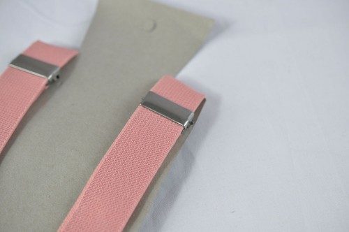 Blush Dusty Rose Pink Velvet Bow tie + Matched Elastic Suspenders for all ages - Picture 8 of 9