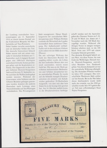 DEUTSCH NEUGUINEA Komplettsatz 5 – 100 Mark 1914 Rarität - Bild 3 von 6
