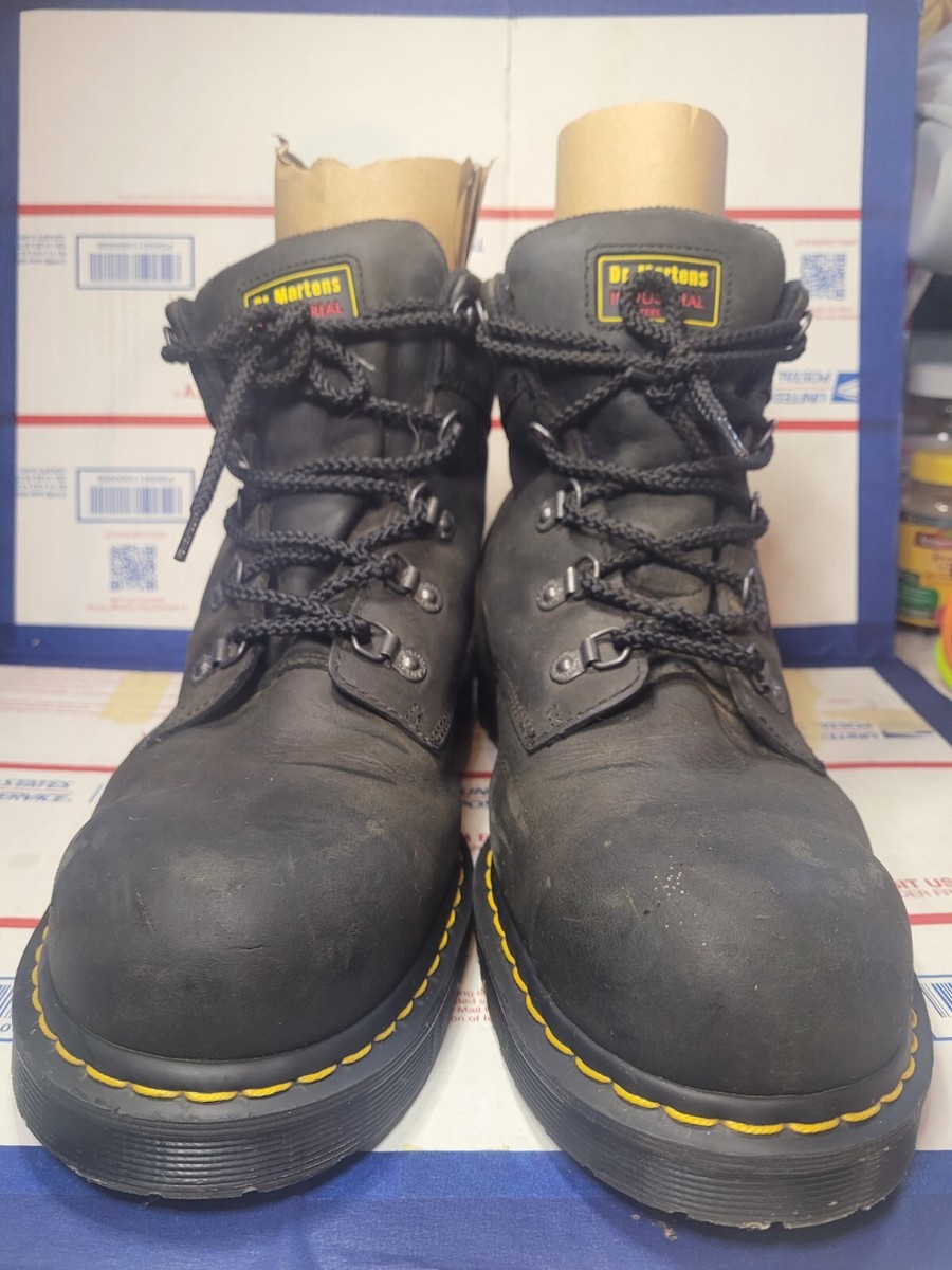 Dr. Martens industrial steel toe black work boots Mens Size 