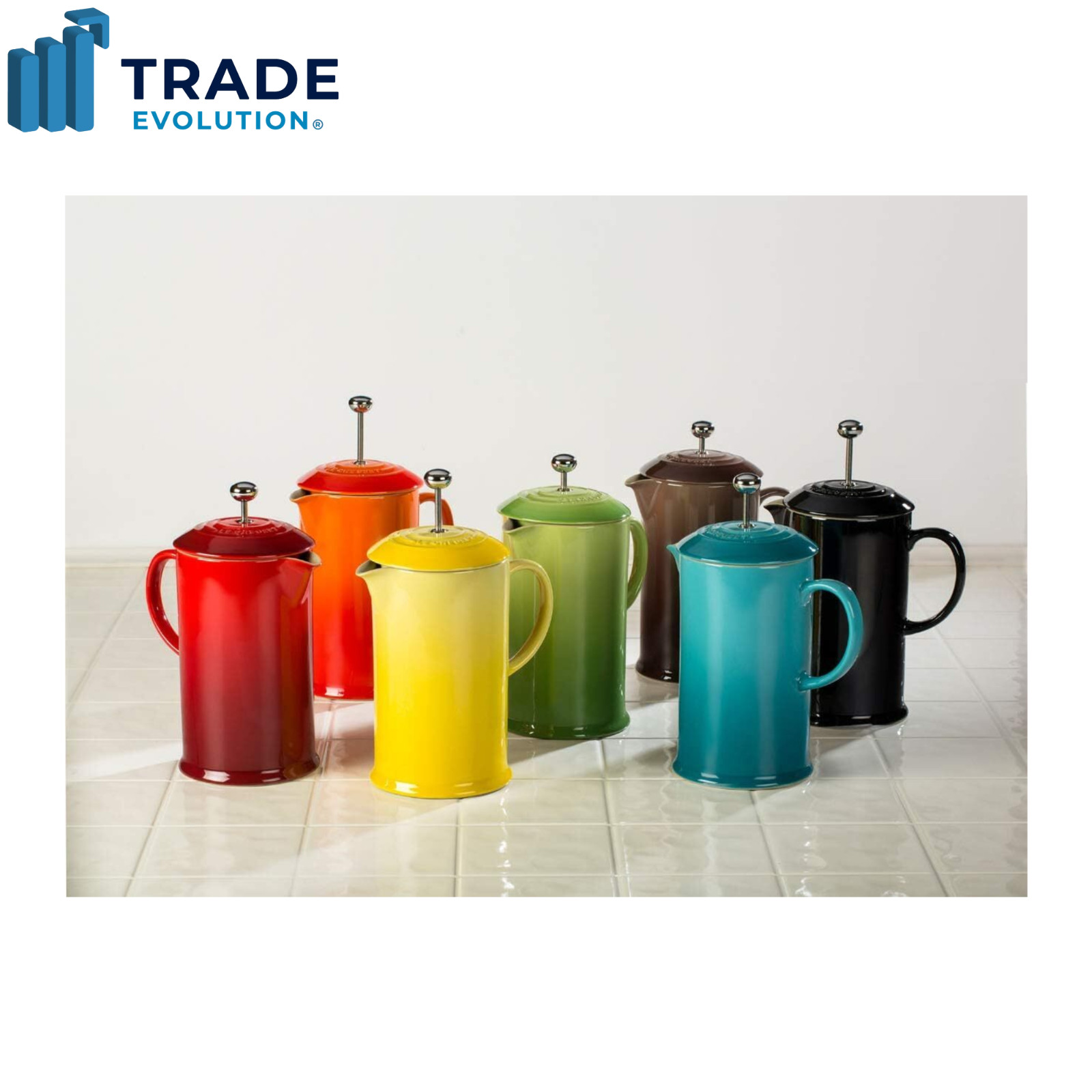 Le Creuset Stoneware Cafetiere with Metal Press, 750 ml - Cerise