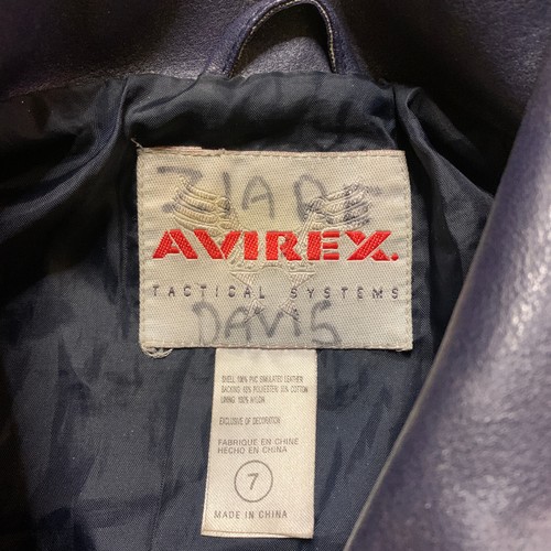 Vintage Avirex 75 Graffiti Embroidered Leather Varsity Jacket Youth Size 7 VTG - Picture 4 of 22