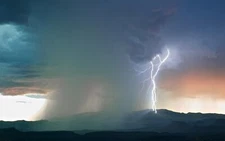 Anime storm lightning nature landscape sky Play Gaming Mat Desk