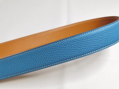 32mm Belt Reversible Leather Luxury Customized Belt Strap Combo Togo Blue/Gold