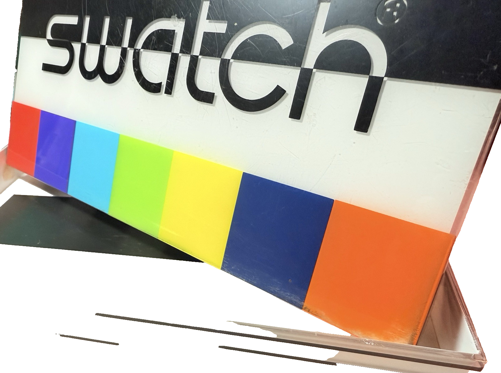 Vintage SWATCH Rainbow Logo Watch Box Cover Retro Authentic