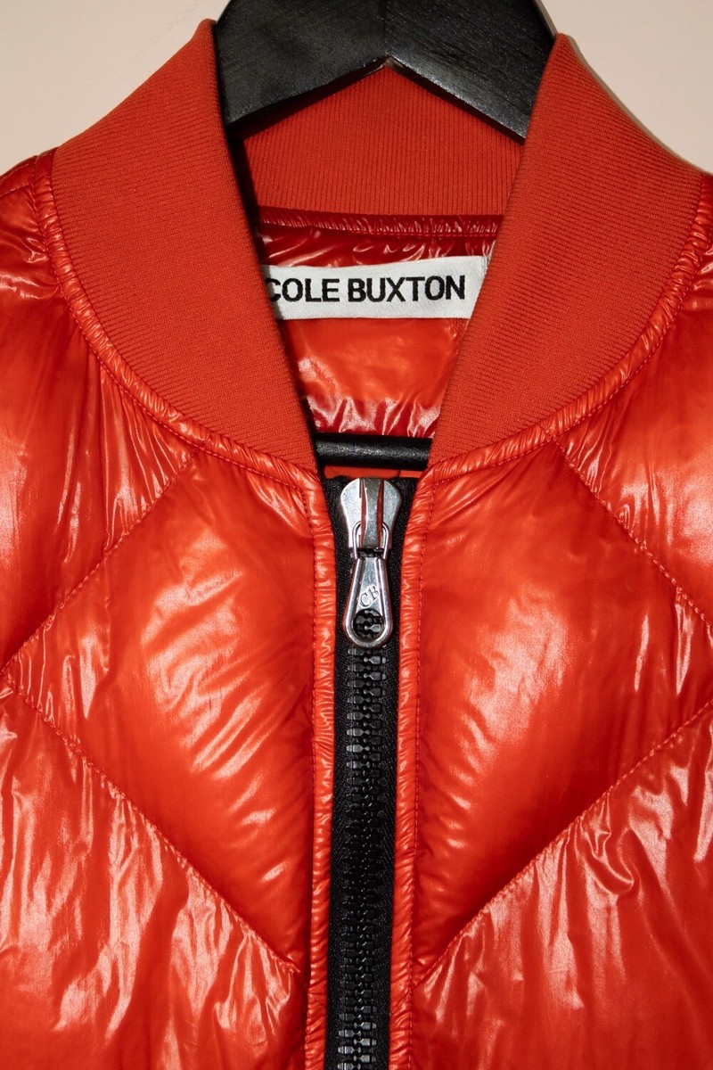 COLE BUXTON down insulated Quilted bomber Jacket Red Orange Medium COLE BUXTON down insulated Quilted bomber Jacket Red Orange Medium