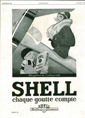Alte Reklame Shell Öle Benzin aus Zeitschrift 1929 Fama 14
