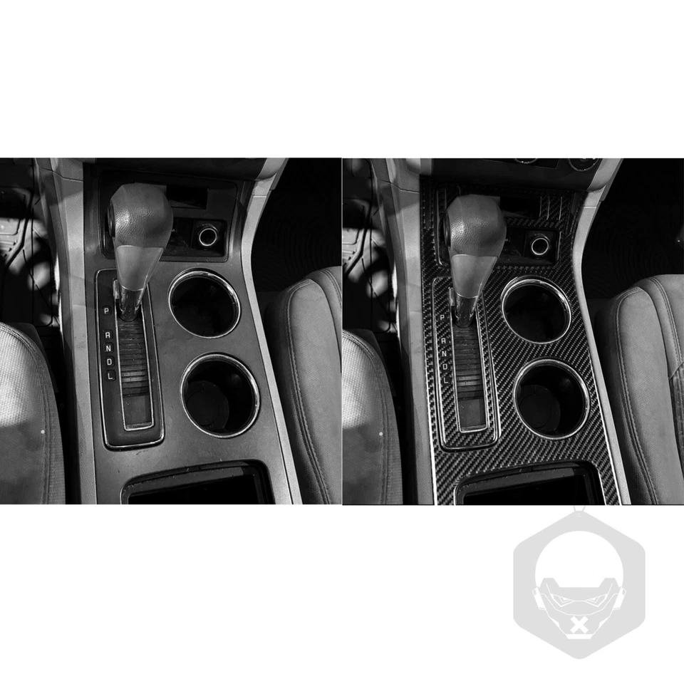 6x Cubierta de panel de cambio de marchas de consola de fibra de carbono real para Chevrolet Traverse 09-17 Foto 4 de 4
