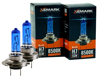 H7 2x Birnen Lampen Xenon Optik Halogenlampen Super Weiss 12 Volt 55 Watt